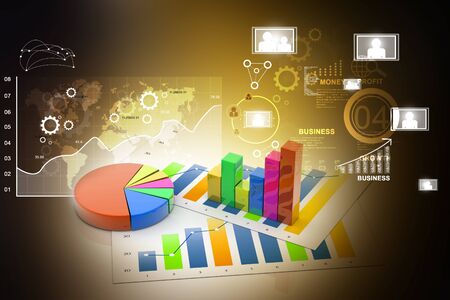 Business graph with chartの写真素材