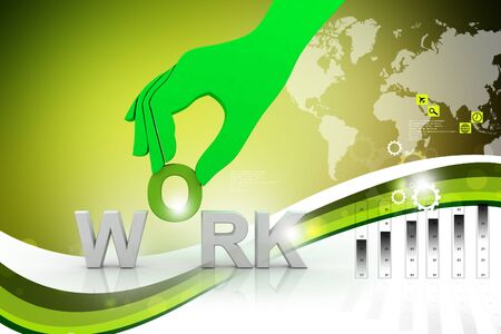 3d multi use work and handの写真素材