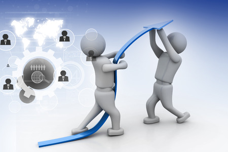 Growing business graph with peopleの写真素材
