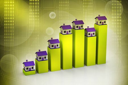 Graph of home saleの写真素材