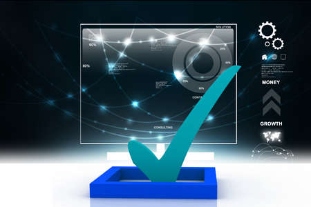 3d multi use check box with checkの写真素材