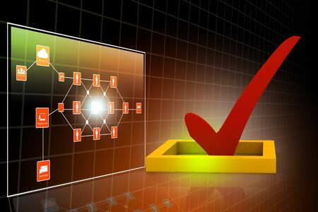 3d multi use check box with checkの写真素材
