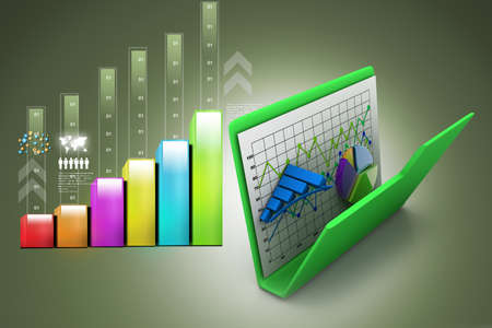 folder with diagram, chart, graphの写真素材