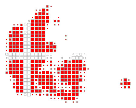 Map and flag of Denmarkのイラスト素材