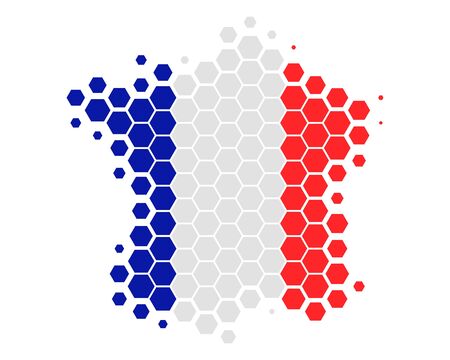 Map and flag of Franceのイラスト素材