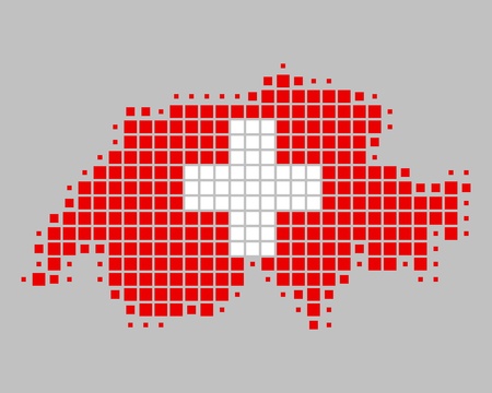 Map and flag of Switzerlandのイラスト素材
