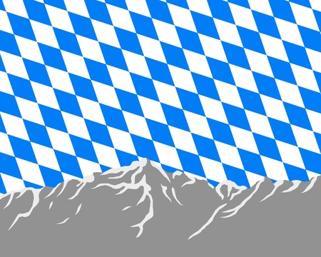 Mountains with flag of Bavariaのイラスト素材
