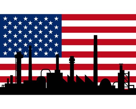 Industry and flag of USAのイラスト素材