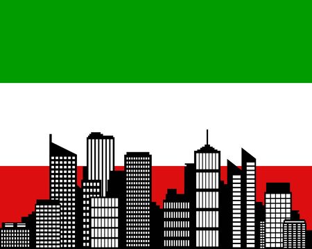 City and flag of North Rhine-Westphaliaのイラスト素材