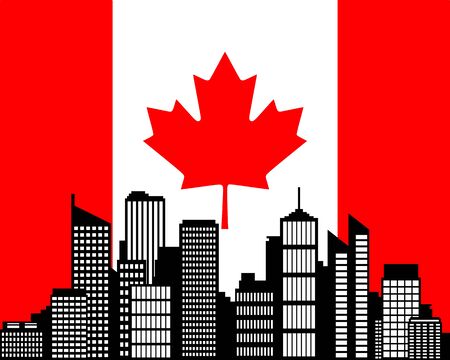 City and flag of Canadaのイラスト素材