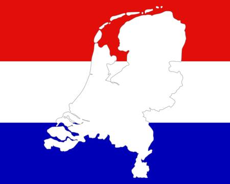 Map and flag of the Netherlandsのイラスト素材