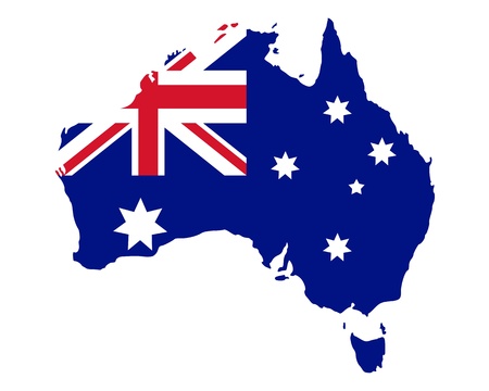 Map and flag of Australiaのイラスト素材