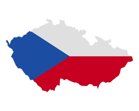 Map and flag of Czech Republicのイラスト素材