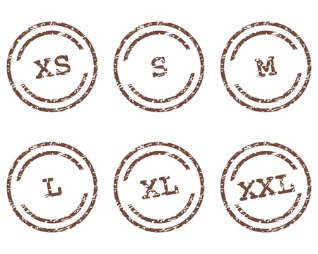 Clothing size stampsのイラスト素材