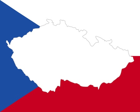 Map and flag of Czech Republicのイラスト素材