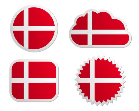 Denmark flag labelsのイラスト素材