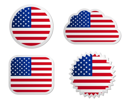 USA flag labelsのイラスト素材