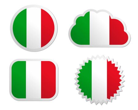 Italy flag labelsのイラスト素材