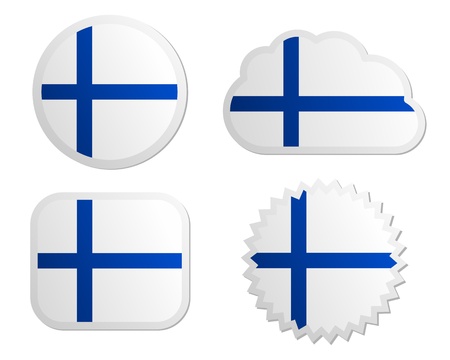 Finland flag labelsのイラスト素材