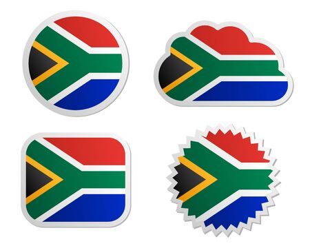 South Africa flag labelsのイラスト素材