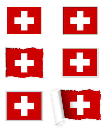 Switzerland flag setのイラスト素材