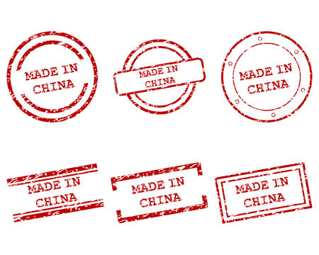 Made in China stampsのイラスト素材