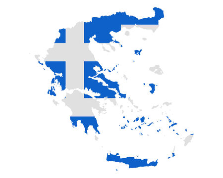 Map and flag of Greeceのイラスト素材