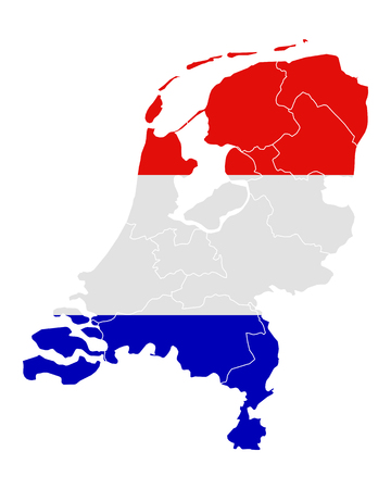 Map and flag of the Netherlandsのイラスト素材