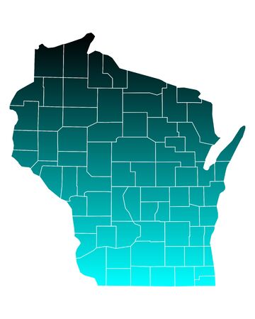 Map of Wisconsinのイラスト素材