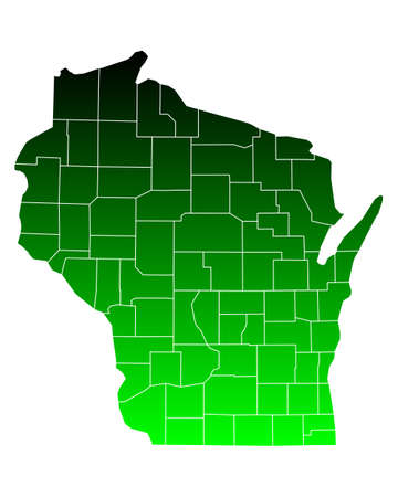 Map of Wisconsinのイラスト素材