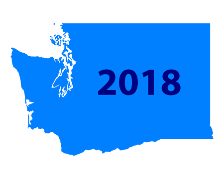 Map of Washington 2018 illustration.のイラスト素材