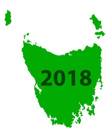 Map of Tasmania 2018 illustration.のイラスト素材