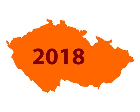 Map of Czech Republic 2018 illustration.のイラスト素材