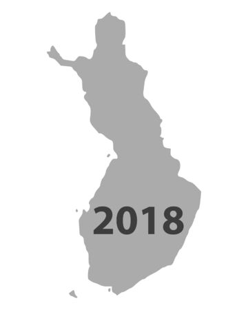 Map of Finland 2018 illustration.のイラスト素材