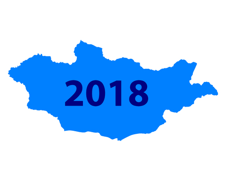 Map of Mongolia 2018 illustration.のイラスト素材