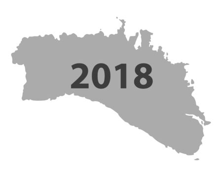 Map of Menorca 2018 illustration.のイラスト素材