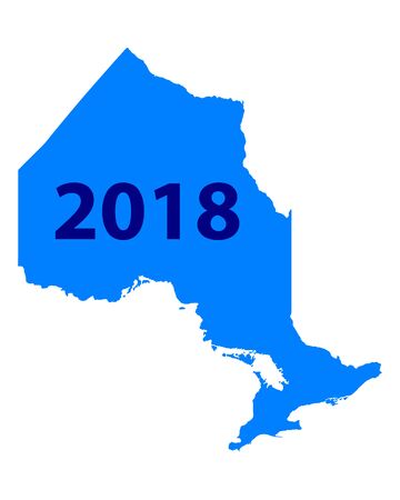Map of Ontario 2018 illustration.のイラスト素材