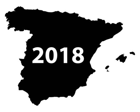 Map of Spain 2018のイラスト素材