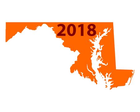 Map of Maryland 2018のイラスト素材