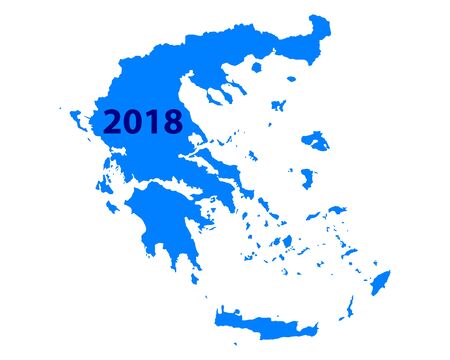 Map of Greece 2018のイラスト素材