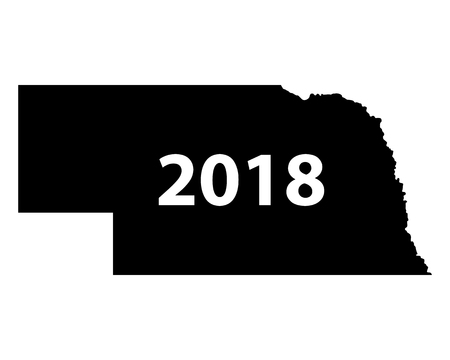Map of Nebraska 2018のイラスト素材