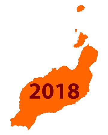 Map of Lanzarote 2018のイラスト素材