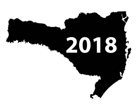 Map of Santa Catarina 2018のイラスト素材