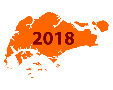 Map of Singapore 2018のイラスト素材
