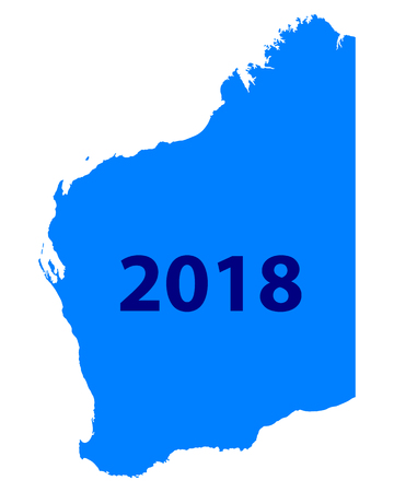 Map of Western Australia 2018のイラスト素材