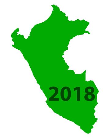 Map of Peru 2018のイラスト素材