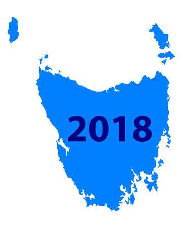 Map of Tasmania 2018のイラスト素材