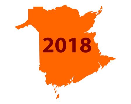 Map of New Brunswick 2018のイラスト素材