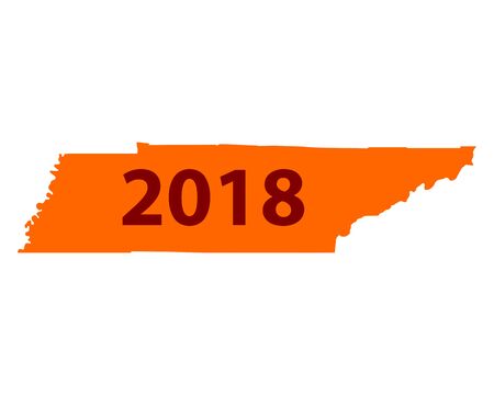 Map of Tennessee 2018のイラスト素材