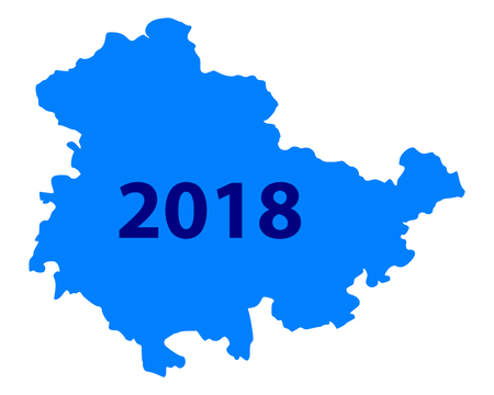Map of Thuringia 2018のイラスト素材